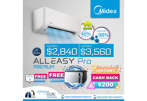 Midea All Easy Pro (Premium) 5 Ticks Aircon Promotion!